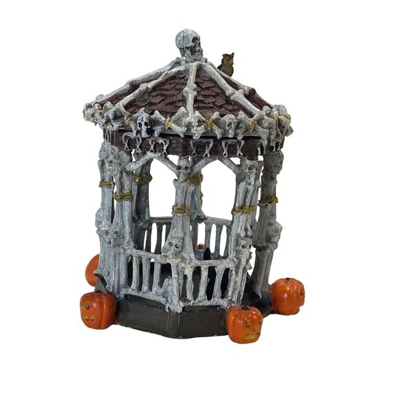 Spooky Town SKELETON GAZEBO Halloween Village Lemax 2019 Retired - Picture 2 of 8